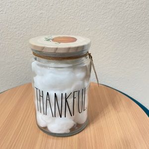 Rae Dunn cotton ball jar blessed fall THANKFUL.